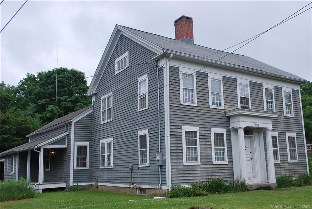 1830 Colonial located in the historic village of Hotchkissville, offers the nostalgia of yesteryear, including wide board flooring, beehive fireplace and some lighting fixtures.<br /> The main floor of this 4 bedroom home offers a large living room with the woodburning beehive fireplace. A den/ office with another fireplace. Formal dining room and large kitchen with a built-in hutch, one bedroom and a full bath. The main floor laundry room with ample storage and access to the backyard, is conveniently located between the one car garage and the large kitchen. <br />You will find 3 more bedrooms on the upper level with an additional bathroom and one more study/ den/ or office. <br /> The stairway located on the upper floor leads to a full unfinished attic.There is a full basement and a 1 car garage, with a 2 car paved driveway . While viewing this home notice the welcoming porch and level yard with perennial gardens. This home is being sold AS-IS. Bring your ideas to shine up this wonderful part of Woodbury's history. Minutes to town shops, library and schools.