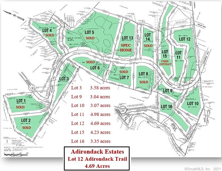 Lot 12 Adirondack Trail. Build your dream home in this beautiful subdivision in Easton surrounded by other gorgeous homes. Minimum of 3800 SF of above ground living space. Great commuter location.