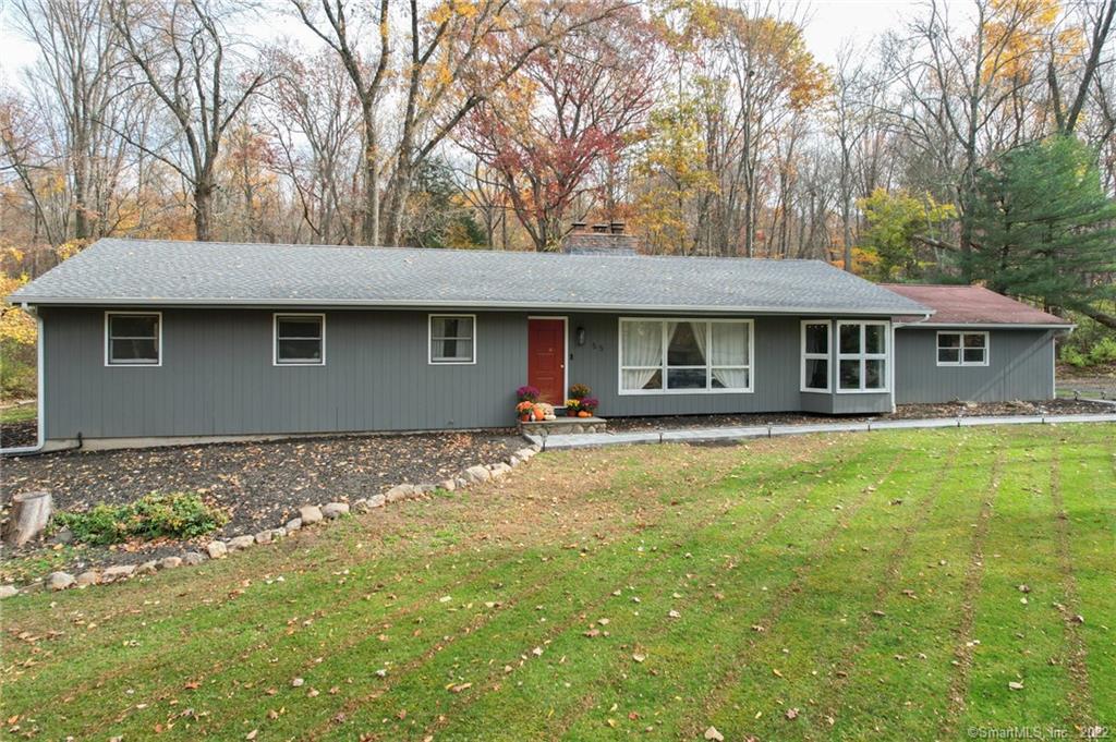 Serene, Litchfield County, 1900 SF+, 3 Bedroom, 2.5 Bathroom, Sprawling, Open Concept Ranch in the heart of Woodbury. This Impressive Estate boasts a breathtaking, cavernous eat-in kitchen outfitted with Custom Cabinetry, Gorgeous Quartz countertops w/ undermount sink & split handle fixtures, a tile backsplash, and a distinct Island w/ butcher block top. Timeless Brass Hardware perfectly accents the spaces warm energy, making it a universal focal point for all to enjoy. The kitchen gently flows into a grand, naturally illuminated, recessed living room highlighted by original Hardwood Flooring, a masonry/wood burning fireplace and additional space currently being utilized as a home office. The Master Bedroom Suite provides owners a Relaxing Private Oasis with ample closet space, wood floors, and a recently updated private bath w/ an impressive fully tiled shower, a Chic vanity complete with custom stone top. Two additional, sufficient bedrooms with hardwood floors and well-proportioned closet space round out the homes limitless appeal. Potential value unlocked by the opportunity to convert the large 1000 SF+ basement into living space. Professionally landscaped grounds are in peak form with lush, emerald, green grass, new front and rear masonry walkways and tranquil, bucolic acreage. Strong mechanicals, a desirable location, an optimal layout and a desirable neighborhood make this property an opportune choice to make your Home!