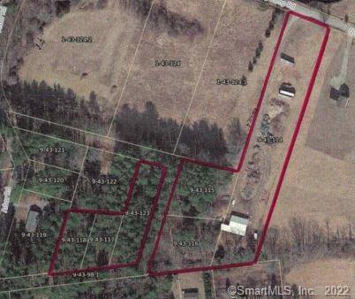 5 lots being sold together totaling 4.84 acres zoned R-60. Includes 96 Quinebaug Camp Rd and 4 lots on Minzy Dr. (15, 20, 28 and 37). 96 Quinebaug Camp Rd has old saw mill on it. Beautiful setting yet close to Interstate 395.