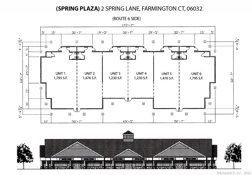 Fantastic business opportunity in busy plazza with great visibility from Rte 6 in Farmington. Pristine building with ample parking located at the mouth of the Farmington Industrial Park and walking distance to Tunxis Community College. Perfect for coffee shop, diner/restaurant or office space, daycare. Will build to suit your needs. Owner will meet on site to discuss build out options. 2 spaces available for rent, Unit 5- 1, 476sqft, Unit 6- 1795 sq ft. Unit 6 has outdoor patio. Current use has both units merged for 3271 sqft. List price includes all CAM charges. Owner/Agent.