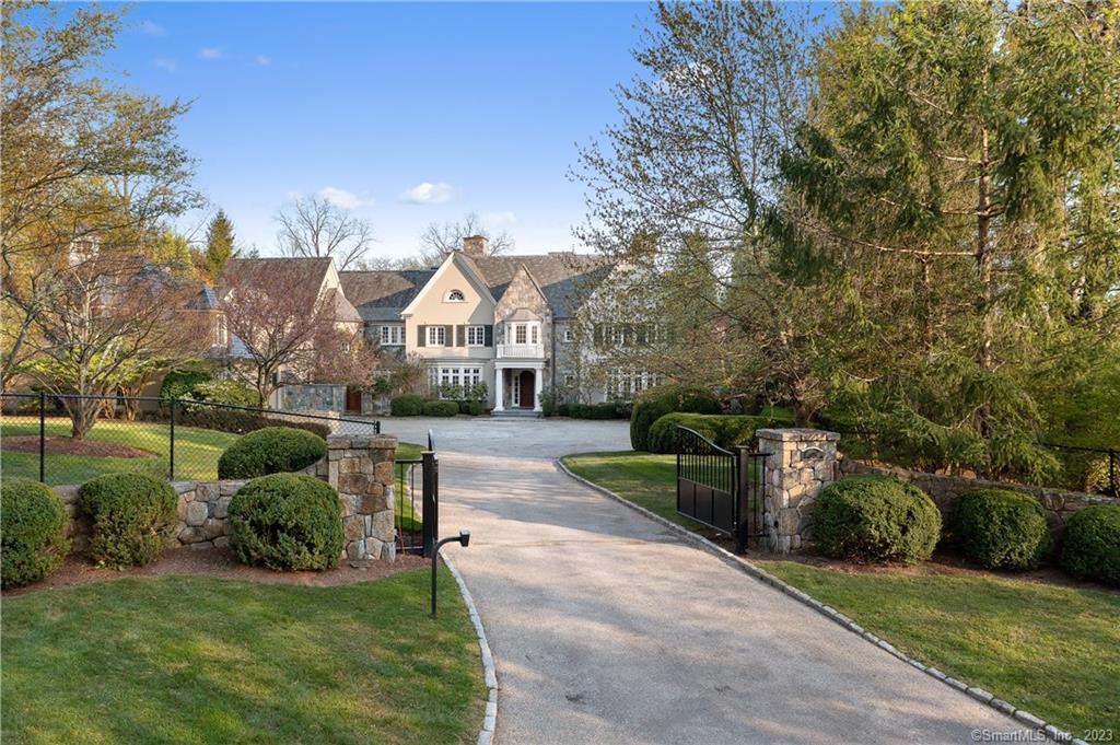 The most extraordinary estate in Fairfield County can now be yours. Set behind a private gate, this exceptional compound was designed by acclaimed architect Roger Ferris & has been brought down to the studs & meticulously renovated & modernized, sparing no expense. Understated European opulence blends w/state of the art, smart technology elevating this 13, 000+ sq. ft residence to the epitome of unsurpassed design & supreme beauty. Sun-flooded main floor replete w/floor to ceiling windows & French doors featuring gracious rooms, open floorplan, 10 ft ceilings & unmatched quality throughout. Magnificent home theater & au pair suite on 3rd fl. Outdoors, a 4 acre resort-like oasis w/astounding amenities awaits: outstanding English preplanned color coordinated gardens, brand new oversized, salt water, Gunite pool & jacuzzi w/industrial grade swim against current endless pool technology & automatic solar cover, pool house, gazebo, sprawling lawns & sports court. Additional significant improvements include: industrial grade HVAC, humidifiers, generators, water filtration, electrical system, fast charging Tesla station, sound insulation throughout, sound system, European triple paned doors, professional grade networking system, slate roof, wine cellar, & home gym. Sited on premier lower Weston street, this statement residence for the discerning buyer is walking distance to Weston town & school, minutes to downtown Westport & 1 hour to NYC. The ultimate lifestyle awaits.