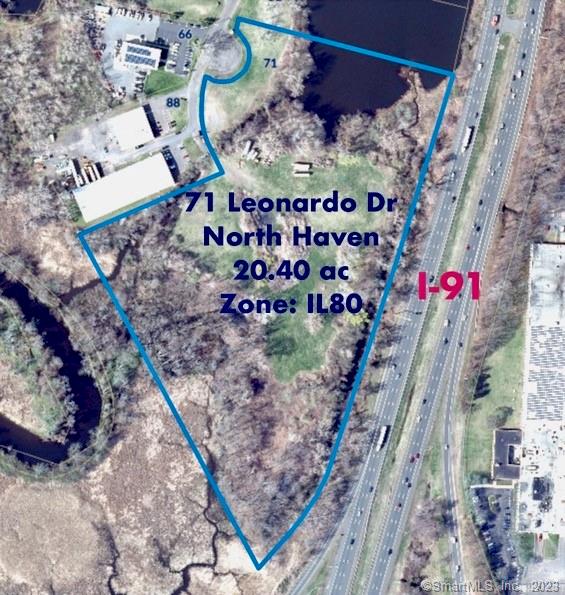 20.40 Acres of INDUSTRIAL LAND in North Haven, CT with VISIBILITY from I-91 (on-building signage allowed - great brand recognition). Less than 9 miles to the I-95 interchange in New Haven. FLEXIBLE IL80 zoning allows MANY POTENTIAL USES. Previously approved for multi-tenant industrial park - could be developed for single or multiple users. Ground lease or build-to-suit proposals considered for all or portions of the site.