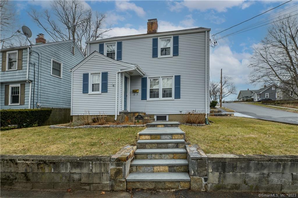 Well maintained gem in heart of Fairfield. First time on the market in 39 years. Spacious home on corner lot in highly desirable location, intersecting two quiet one-way streets on cul-de-sac road offering tranquility and breeze. Robust site elevated in hill with stone raised garden. Enclosed backyard with wood fence and tall neighboring trees enhance privacy with tall four story structure providing security and views. Foyer entrance. Entertain in living room with fireplace and built-ins opening to dining room and renovated kitchen with granite countertops. Unwind in family room with high ceilings and double windows. Laundry with Pantry on main level. True full second level boasts three bedrooms, seven total closets, including three hallway closets, plus walk-up attic from third bedroom. Ample additional storage space in unfinished basement, walk-up attic and two car garage. 1/2 Finished basement for rec room or many possibilities. Four entrances into home with main level walk out from basement. Flat yards and driveway. Plenty of interior and exterior power outlets. Two hose hookups, 1 in the front and 1 in back. Boundary hedges on property and lush vegetation in season.