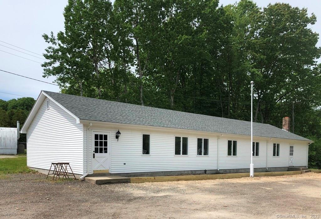 Now for lease 2, 400sf office in Gales Ferry, located just off Route 12. Zone CIP Commercial / Industrial Park. Public water. Septic. Oil heat. A/C. 154' road frontage. For Lease $11/sf plus utilities.