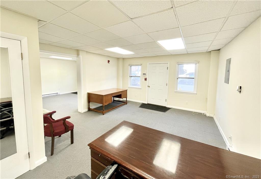 Located in the Heart of Derby Downtown, Move or Start your business in this growing City! Steps away from Superior Court House, Town Hall, Parks & Restaurants, Route 8, CT-15, this Commercial/Retail space is a commuter hub with tons of foot traffic. This space features 2 half bathrooms with 2 individual offices with separate entrances. Tenants are responsible for online application.