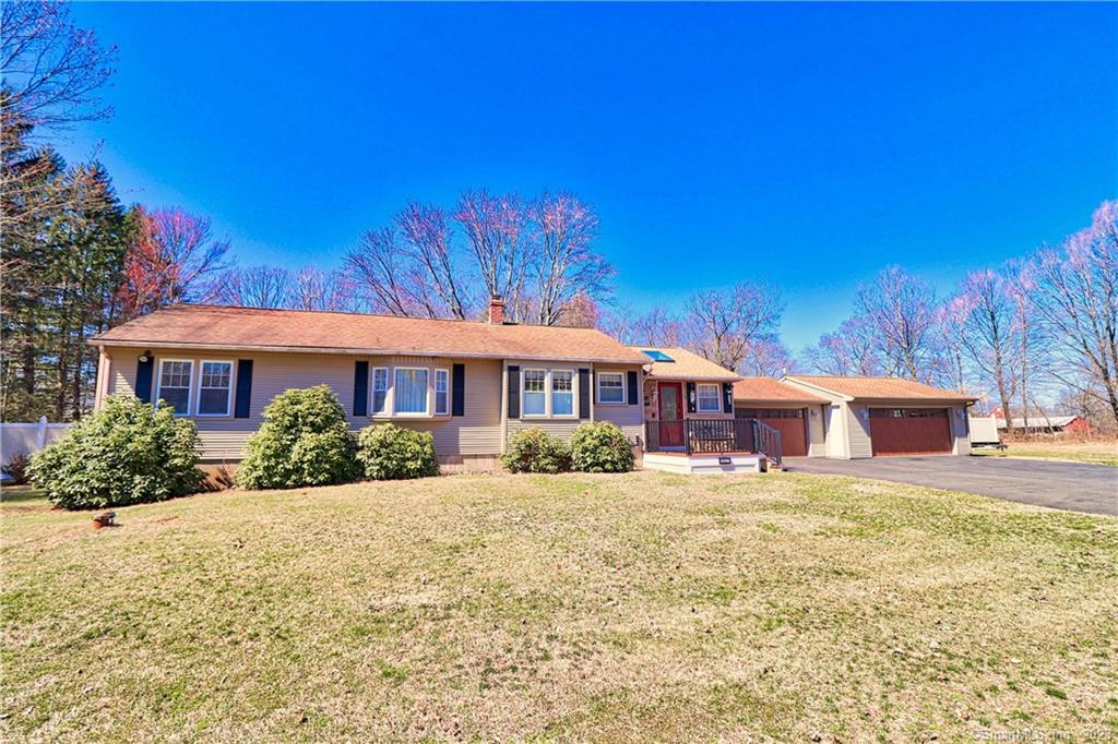 Welcome to this beautiful 3 bedroom ranch in Cheshire, CT! This home has been meticulously maintained and updated throughout, and is move-in ready for its lucky new owners. The home features a cozy wood pellet stove, perfect for chilly New England nights, as well as hardwood floors throughout.The kitchen has been fully remodeled and features modern appliances and plenty of storage space. The open layout flows into the dining and living areas, creating the perfect space for entertaining guests or relaxing with family.The three bay garage is finished and offers ample space for storage, parking, or a workshop. The flat lot is beautifully landscaped and overlooks a scenic farm across the street, providing a peaceful and serene setting.This home truly has it all - from its updated features and beautiful finishes to its ideal location in the charming town of Cheshire. Don't miss out on this fantastic opportunity to own a piece of paradise in Connecticut!