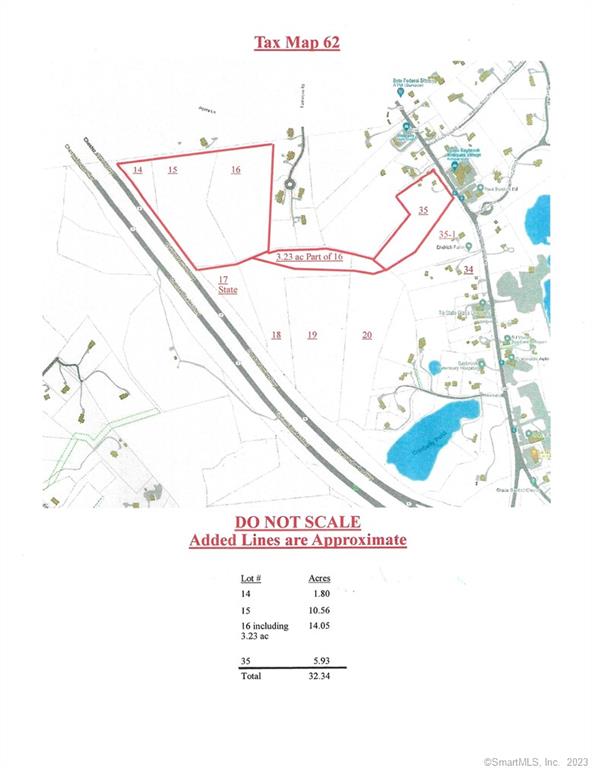 Old Saybrook, 32+ Acres FARM for sale! Gentleman's Farm with barns, farmhouse, outbuildings, pastures and beautiful treed acres with subdivision possibilities or an idyllic location for your private estate or compound. This is truly a rare opportunity to own over 32 acres in Old Saybrook. Caution! Animals on premises! Please do not go on property without an appointment. Thank you. Livestock not included in sale. PARCEL DETAILS: The parcel consist of tax map 62 Lot 35, 5.93 acres, a portion in forestry, zoned B-3 including a house, barn, shed & numerous outbuildings along with 26.41 acres from tax map 62, Lot 14, 15 & 16, All AA-1 Zone and in forestry. Being sold as-is.