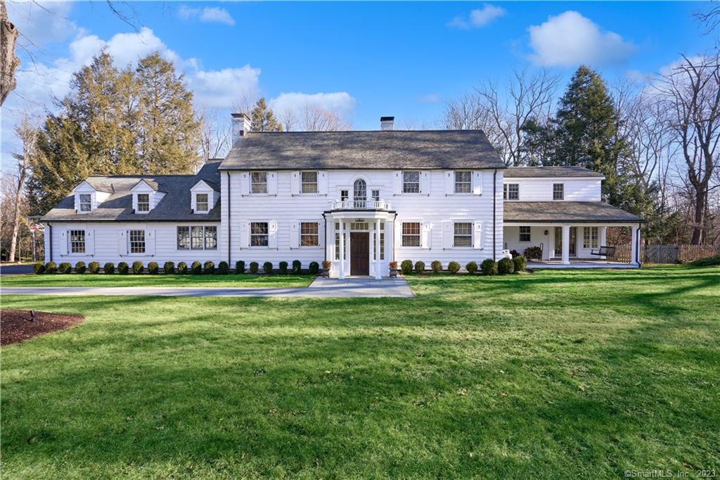 This Gentleman's estate was once owned by the Joy Perfume Family and has been thoughtfully updated with every modern luxury while preserving its historic character. Sited on 4.54 private level acres in Westport's prestigious Old Hill this chic and sophisticated country home offers open floor plan, gracious living areas and French doors leading to bluestone patio and heated gunite pool. The perfect retreat for exceptional outdoor entertaining offering views of the park like property. Updated kitchen with marble and stainless appliances, cherry library and 4 season sunroom. Luxurious master suite with fireplace, marble bathroom and sitting area. 1st floor guest wing w/full bath, large bonus/playroom. Close to Parkway, YMCA, MOCA Westport, restaurants and downtown shops. A quintessential country CT escape just 1 hour from NYC. Available July or August. Price per month.