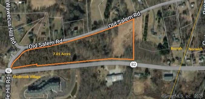 This parcel now has water and sewer! 7.01 acre parcel on both Route 82 and Old Salem Rd. Very close to Norwich town line. 1 mile from I-395, exit 80.